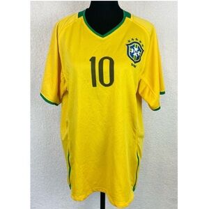 CBF BRASIL • Yellow/Green Ronaldinho #10 Brasil Soccer Jersey